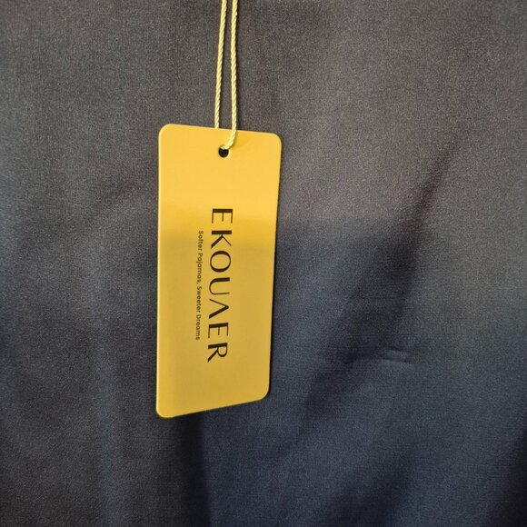 NWT Ekouaer Navy Satin Pajama Top Cami Size 2XL - Picture 3 of 6
